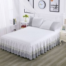 레이스 100% 면 더블 맞춤법 침대 스커트 매트리스 커버 160x200 140x200 133x72Fabric 침실 장식 통기성, bed skirt baise_140x200cm 1pc