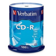 Verbatim 700MB 52X 80분 브랜드 녹음 가능 디스크 CD-R 10장 97955, 100-Disc_Frustration-Free Pack