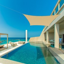 나우 썬쉐이드 카페 정원 테라스 옥상 그늘막 차광막 햇빛가리개 천막, 삼각 2.5X2.5X2.5m, 크림화이트