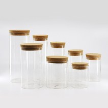 내열강화유리 코르크 유리병 마리모 젤캔들 밀폐 용기, 10cmx25cm, 1개