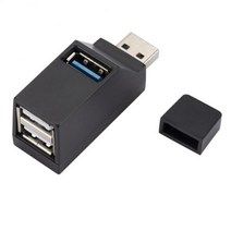 미니 3 포트 USB 3.0 분배기 허브 PC 노트북 플러그 앤 플레이용 고속 데이터 전송 박스 어댑터, 01 Black