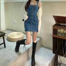 [예쁨시전] 슬림핏 데님 원피스