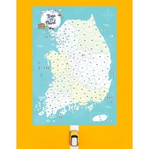 전국 여행색칠지도(2매1입) A2 대한민국 지도 커플 가족여행 색칠, 1