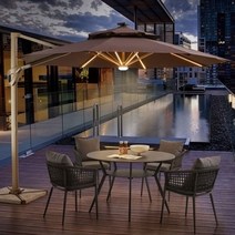 기타 태양광 LED 원형 파라솔 3m (4color), 아이보리_1327125