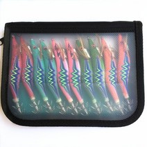 루어 10 pcs 낚시 미끼 가방 오징어 후크 지그 낙지 오징어 새우 미끼 3d 눈 빛나는 미끼, 크기 3.0
