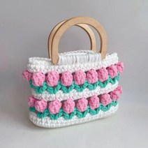 튤립 핸드메이드 다이백 완제품 여름 싱그러운 헝겊 퀼팅백 플라워 소재백