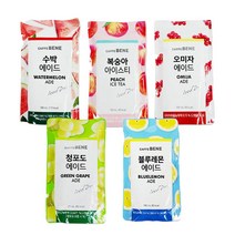 카페베네 아이스티 에이드 10개입SET 복숭아 레몬 수박 쥬스 음료수 청포도, 블루레몬X10개