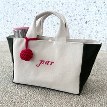 홀린 이븐 골프 토트백 탄탄캔버스 그린투톤 여성골프파우치 라운딩손가방