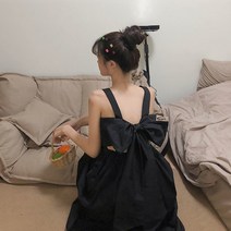롱원피스 봄여름시즌 여성복 등 리본 원피스 2021뉴미디롱타입 스커트 타입학생 무릎넘는길이 롱스커트