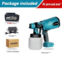 충전타카 무선 네일건 Kamolee전기 페인트 분무기 800ml 가정 소독 살균 마끼다 18V 배터리, 02 Blue One Battery_02 EU 플러그