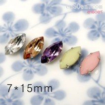 아크릴큐빅캡 보트 불투명카키 (7x5mm) 10개 단면, 수량