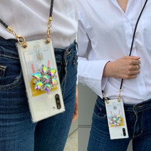 디아이 카드슬라이드 넥스트랩 케이스+눈꽃 오로라 스마트톡 세트 김혜수 박나래 핸드폰 목걸이 줄 넥레이스 네크리스 도난방지 휴대폰 케이스