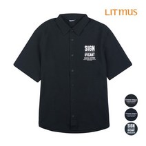 [리트머스] 공용 빅 워딩 오버핏 셔츠_LL7YU459