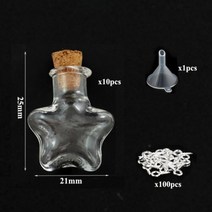 [케이로] 473119 코르크 마개가 있는 소형 미니 유리병 항아리 100 개 아이 나사 및 1 작은 깔때기 DIY 보석 만들기 5-10, 7HA set