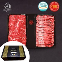 [KT알파쇼핑][웰굿]미경산 고급암소 한우1+ 구이세트 2호 1kg(채끝500g 갈비살500g)