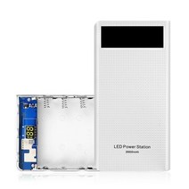 파워뱅크 자작배터리 캠핑용배터리 배터리 충전기 쉘 USB 7x18650 DIY 보조베터리 상자 5V 2A LCD 디스플레, 01 4NB904177-W