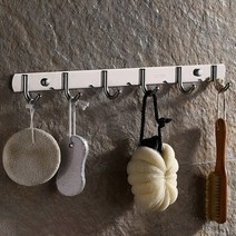 다루미 무타공 스테인리스 다용도 조리도구 욕실용품 걸이, 실버6구, 1개