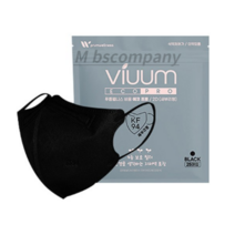 비움 에코프로 마스크 대형 KF94, Black/검정, 10개, 25개입