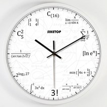 신박한 무소음 수학 공부방 학원 시계 공식 인테리어 벽시계, 14인치 + G