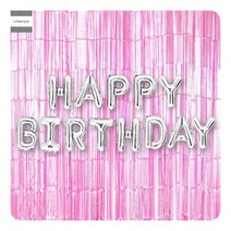 생일파티용품 실버 남편생일 돌잔치 커튼 소품 HAPPY BIRTHDAY 글자 풍선, 단품, 단품