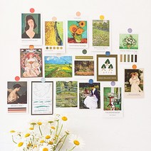 룸플러스 TB1P007 북유럽 복고풍 유화 엽서(단면) 15매 세트, 단면 15매