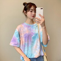 메리노 물감 나염 반팔 티셔츠