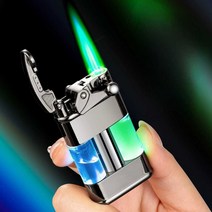 터보 라이터 LED 전자라이터 투명라이터 부스터, 실버