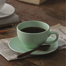 레트로 민트 찻잔 커피잔 집들이선물 예쁜 카페라떼잔 민트 빈티지, 그린