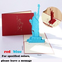 팝업 3D 생일 카드 세계 명소 비즈니스 초대장 선물 인사말 관광 엽서 남자 친구 아빠, 08 Statue of Liberty