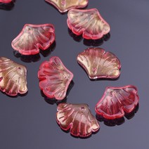 네잎클로버 비즈 키링 재료 동대문 레진20x15mm 은행 나무 잎 모양 크리스탈 유리 느슨한 공예 비즈 귀걸이, 05 Red Golden