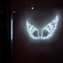 LED네온 날개 1200x520mm 매장홍보간판 감성홍보간판 감성조명 네온스타일간판 영업중 레트로 벽조명[주문제작도가능]