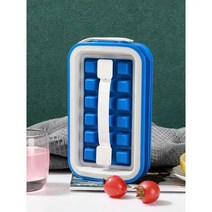 아이스 메이커 얼음 가정용 미니 제빙기 18 하키 냄비 주방 바 작은 도구 큐브 2 In 1 다기능 용기, 파란