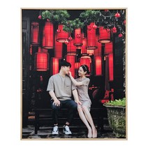 원목 무광 액자 사진 일체형 벽걸이 전용 라미네이팅 코팅 인화 출력 웨딩 결혼 가족, 8절(272x394mm)