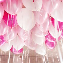 제이벌룬 ., 1세트, 헬륨풍선효과 파티풍선장식세트 핑크톤 (풍선20개+컬링리본+스폰지닷)