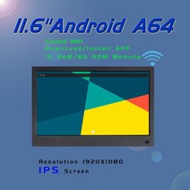 11.6 인치 ips wifi 안드로이드 6.0 지원 마우스 다운로드 설치 앱 1366768 디지털 사진 프레임 광고 기계 1 + 8g 메모리, 미국 플러그, 검은색