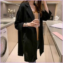 자켓 롤업 캐주얼 마 이 블 여성 여자 봄 간절기 아우터 08A 린넨 래 져 편한 데일리 기본 베 직 심플 템