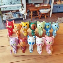 낚시하는 고양이 인형 목각 장식 발리소품 고양이집사, 보라L, 상세페이지 참조12