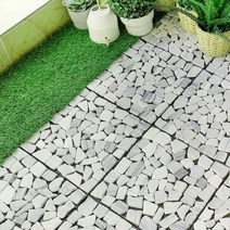 마당 발코니 베란다 정원 장식 셀프 인테리어 자갈 자기질 타일, 1개(한조각)30x30cm, 대리석정사각형
