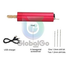 DIY 전기 그라인더 USB 미니 핸드 드릴 조각 펜 휴대용 로타리 도구 키트 연삭 연마 용, 01 Red