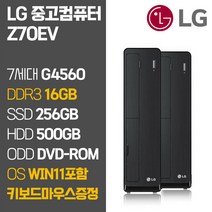 LG Z70EV 인텔 7세대 슬림 데스크탑 윈도우11 중고 컴퓨터 본체 사무용 PC, G4560/16GB/256GB+500GB