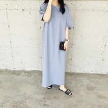 픽미 퍼프 원피스 럭키룸 반팔 라운드넥 면 여름 캐주얼 데일리 3컬러 여성복 오직유