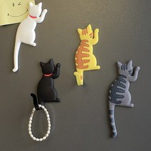 고양이 동물 자석 걸이 냉장고 현관문 마스크 열쇠 마그네틱 걸이 자석고리, G타입