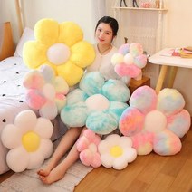 플라워쿠션 꽃 베개 부드러운 해바라기 매트 소파 침대, pink new+30cm