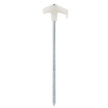 텐트 폴 지지대 폴대 타프 슬라이드 캠핑 빛나는 바닥 네일 페그 하드 스틸 스테이크 25cm 얼음 낚시 나사산 막대 스탠드 랙 야외 하이킹 안전 도구 1 개, [01] 25 cm