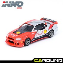 이노64 x 타이니 1:64 닛산 스카이라인 GT-T R34 드리프트 카 (쉘 버전 - 2022 홍콩 토이카 살롱 특별판)