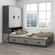 고시원침대 오피스텔 자취방 멀티 작은 미니침대 원룸 수납 서랍형 요양원, 1350mmx2000mm 프레임+메트리스