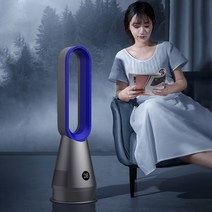 PYHO 날개없는 선풍기 타워형 리모컨 저소음 스탠드 수면풍 타이밍 에어홀 써큘레이터, 화이트실버, 1개