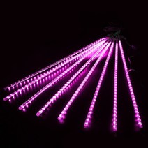 크리스마스 led 조명 8 튜브 유성우 레인 Led 요정 문자열 거리 화환 트리 장식 야외 장식 2022 새해, 04 50cm US Plug, 05 Pink