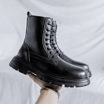 Z3JC 워커 얇은 남화 코디 학원풍 사이드 지퍼 미들 부츠 남