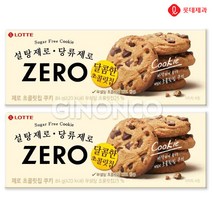 [향기좋은날]롯데 제로 초콜릿칩 쿠키 84g 무설탕 비스킷 초코칩 무배, 3개